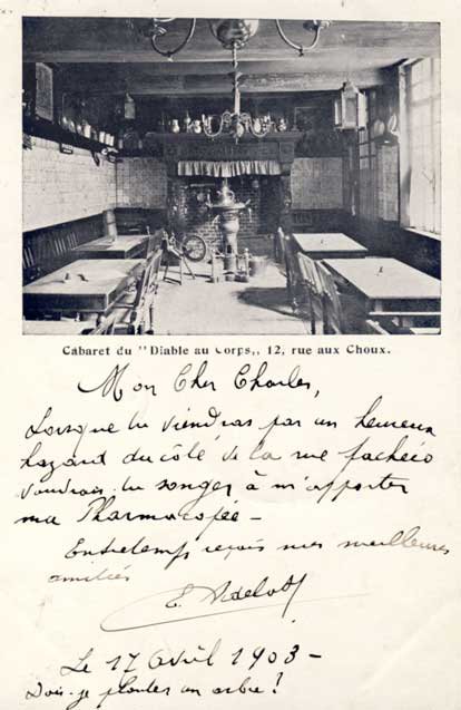 Een postkaart met Diable au Corps uit 1903.